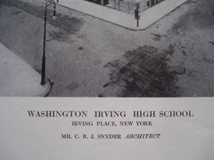 Washington Irving High School , Irving Place, NY, 1913, C.B.J. Snyder