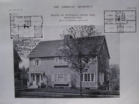 House of Winfield Smith, Esq., Brookline, MA, 1913, E.B. Stratton