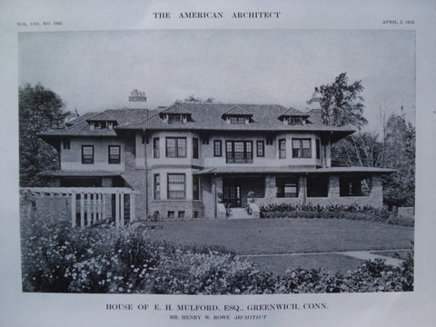 House of E.H. Mulford, Esq., Greenwich, CT, 1913, Henry W. Rowe