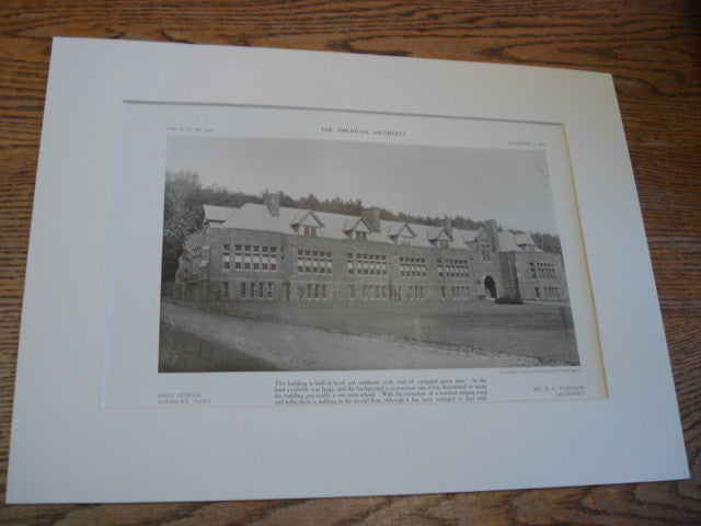 High School, Simsbury, CT, 1909, E.F. Hapgood