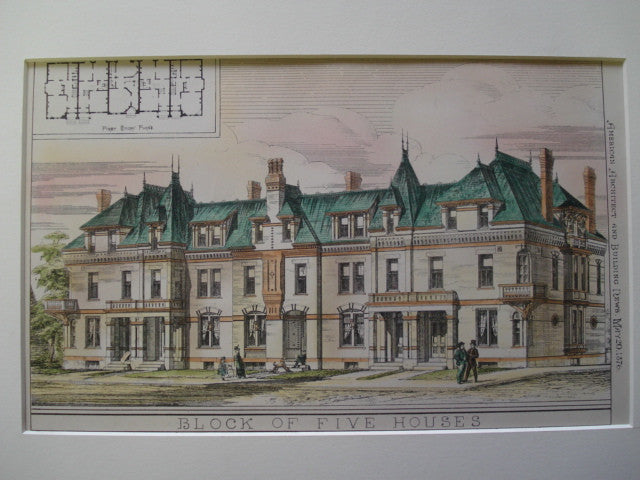 Block of Five Houses, Longwood, MA, 1876, G.T. Tilden