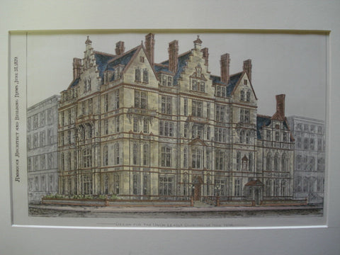 Design for the Union League Club-House, New York, NY, 1879, G.E. Harney