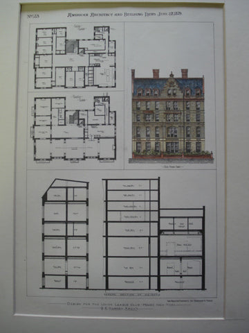 Design for the Union League Club-House, New York, NY, 1879, G.E. Harney