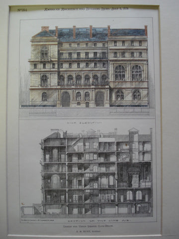 Design for the Union League Club-House, New York, NY, 1879, R.M. Hunt