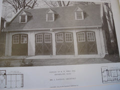 Garage of R.W. Bird, Esq., Brookline, MA, 1909, J. Lavelle