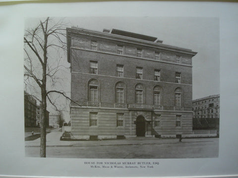 House for Nicholas Murray Butler, New York, NY, 1913, McKim, Mead & White