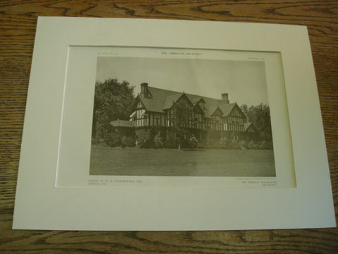 House of W.N. Steigerwalt, Esq., Merion, PA, 1909, Horace Trumbauer