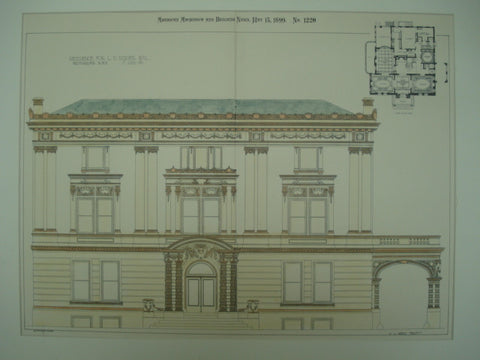 Residence for L. D. Dozier, Esq. at Westmoreland Place, St. Louis, MO, 1899, J. L. Wees