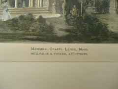 Memorial Chapel , Lenox, MA, 1898, McIlvaine & Tucker
