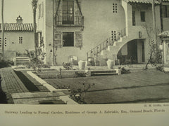 Stairway Leading to the Formal Garden at the Residence of George A. Zabriskie , Ormond Beach, FL, 1930, H. M. Griffin