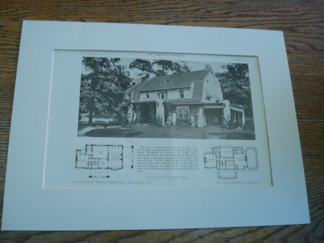 Cottage of St. George Barber, Esq., Englewood, NJ, 1909, Aymar Embury II