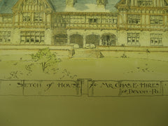 Sketch of the House for Mr. Chas. E. Hires , Devon, PA, 1894, W. L. Price