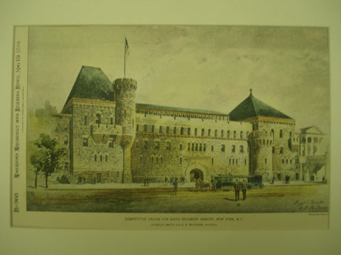 Competitive Design for Ninth Regiment Armory , New York, NY, 1894, Douglas Smyth and A. R. McIlvaine