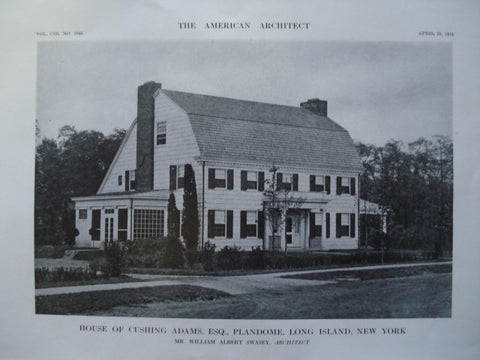 House of Cushing Adams, Esq., Plandome, Long Island, NY, 1913, William Albert Swasey