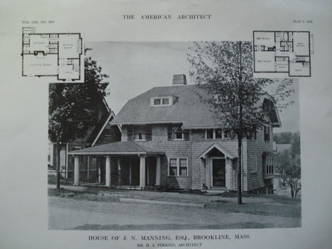 House of J.N. Manning, Esq., Brookline, MA, 1913, H.A. Perkins