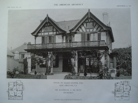 House of Allen Tupper, Esq., New Orleans, LA, 1909, Rathbone E. Du Buys