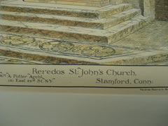 Reredos for St. John's Church , Stamford, CT, 1892, Wm. A. Potter