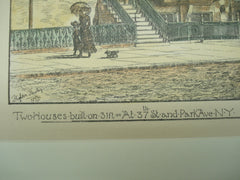 Two House at 37th Street and Park Avenue for Howard Potter , New York, NY, 1882, James Brown Lord