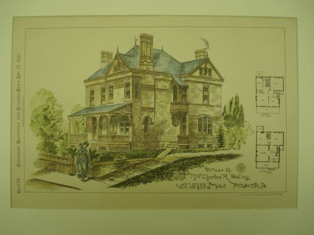 House for Mr. Charles R. Dallas , Pittsburgh, PA, 1882, Jas. T. Steen