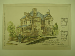House for Mr. Charles R. Dallas , Pittsburgh, PA, 1882, Jas. T. Steen