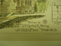 House for Mr. Charles R. Dallas , Pittsburgh, PA, 1882, Jas. T. Steen