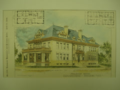 Preliminary Sketch for the Old Ladies' Home , Fitchburg, MA, 1899, H. M. Francis