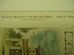 Preliminary Sketch for the Old Ladies' Home , Fitchburg, MA, 1899, H. M. Francis
