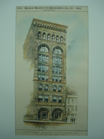 The Times Building , Pittsburgh, PA, 1892, F. J. Osterling
