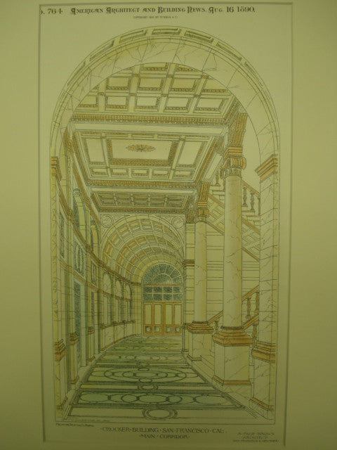 Main Corridor of the Crocker Building, San Francisco, CA, 1890, A. Page Brown