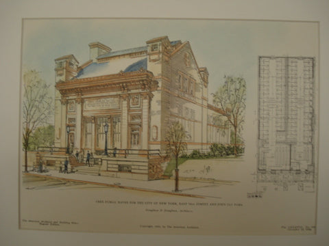 Free Public Baths for the City of New York on East 76th Street and John Jay Park, New York, NY, 1905, Stoughton & Stoughton
