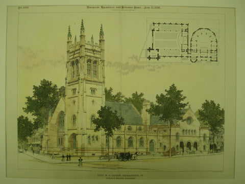 First Methodist Evangelical Church , Germantown, PA, 1896, Rankin & Kellogg