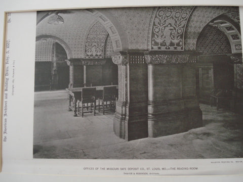 Offices of the Missouri Safe Deposit Co., The Reading Room, St. Louis, MO, 1887, Thayer & Robinson