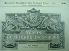 Details from the Engineers' Club House , Berlin, Prussia, EUR, 1899, Reimer & Korte
