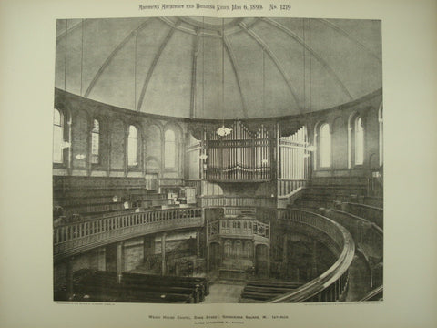 Interior of the Weigh House Chapel on Duke Street, Grosvenor Square, London, England, UK, 1899, Alfred Waterhouse