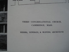 Third Congregational Church , Cambridge, MA, 1912, Messrs. Newhall & Blevins
