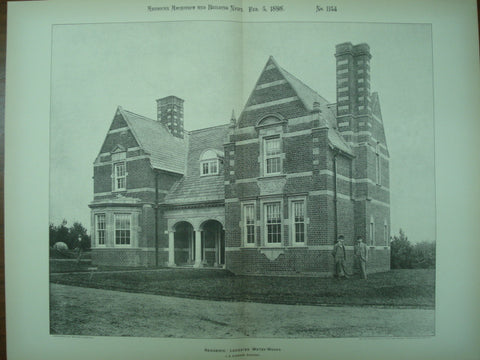 Residence of the Leicester Water-Works , Leicester, England, UK, 1898, J. B. Everard