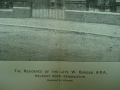 Residence of the late W. Burges on Melbury Road , Kensington, England, UK, 1895, W. Burges