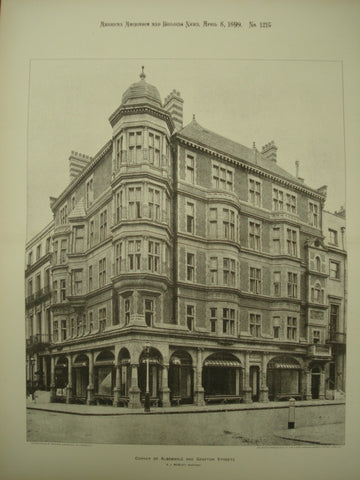 Corner of Albemarle and Grafton Streets , Mayfair, London, England, UK, 1899, R. J. Worley
