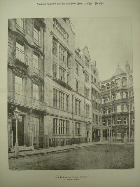 15 & 16 Stratton Street , Piccadilly, London, England, UK, 1899, C. J. H. Cooper