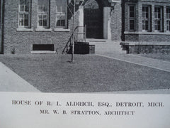 House of R.L. Aldrich, Esq. , Detroit, MI, 1912, Mr. W.B. Stratton