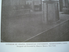 Interior of the Chapel of Wesleyan University, Middletown, CT, 1917, Horace Moran