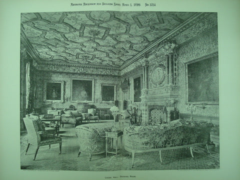 Drawing Room of Crewe Hall , Crewe Green, Cheshire, England, UK, 1899, Unknown