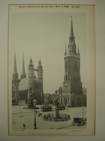Red Tower and St. Mary's Church , Halle, Prussia, EUR, 1899, Unknown
