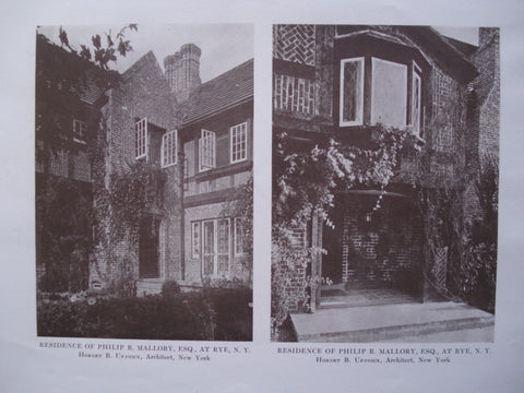 the Residence of Philip R. Mallory, Esq., Rye, NY, 1917, Hobart B. Upjohn
