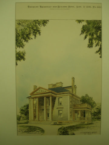 Residence for W. M. Warnock, Esq. , Edwardsville, IL, 1896, F. C. Bonsack