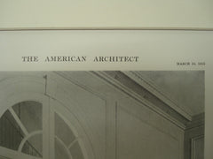 Hall in the House of Marshall J. Dodge, Esq. at No. 37 E. 68th Street , New York, NY, 1915, Delano & Aldrich