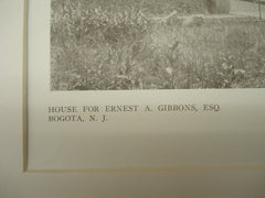 House of Ernest A. Gibbons, Esq., Bogota, NJ, 1909, Messrs. Squires & Wynkoop