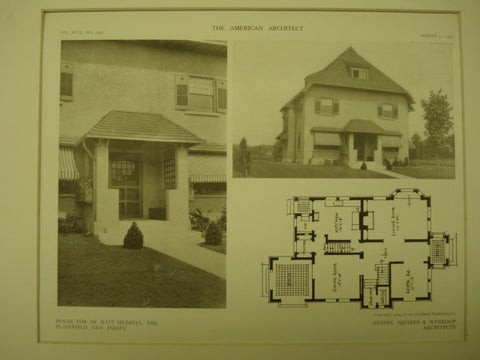 House for De Witt Hubbell, Esq., Plainfield, NJ, 1909, Messrs. Squires & Wynkoop