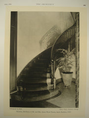Stairway in the Residence of Mr. and Mrs. James Ward Throne , Santa Barbara, CA, 1930, Elmer Clark