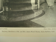 Stairway in the Residence of Mr. and Mrs. James Ward Throne , Santa Barbara, CA, 1930, Elmer Clark